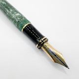 Parker Duofold Centennial Marbled Green  Fountain Pen (Circa 1990) - Medium 18kt Gold Nib