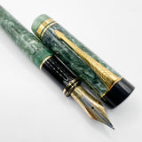 Parker Duofold Centennial Marbled Green  Fountain Pen (Circa 1990) - Medium 18kt Gold Nib