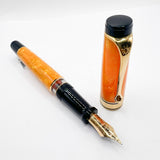 Aurora Optima Marbled Orange Sole Limited Edition Fountain  Pen  - Broad 18kt Gold Nib