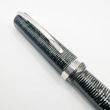 Visconti Oversized Wall Street Limited Edition Glittering Silver Gray Striped Celluloid Fountain Pen - Medium 18kt Gold Nib