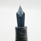 Visconti Oversized Wall Street Limited Edition Glittering Silver Gray Striped Celluloid Fountain Pen - Medium 18kt Gold Nib