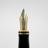 Parker Duofold International  Lustrous Pearl & Black Fountain Pen - Fine 18kt Gold Nib