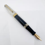 Aurora Large #88 Sterling Silver Cap Fountain Pen - Medium 14kt Gold Nib