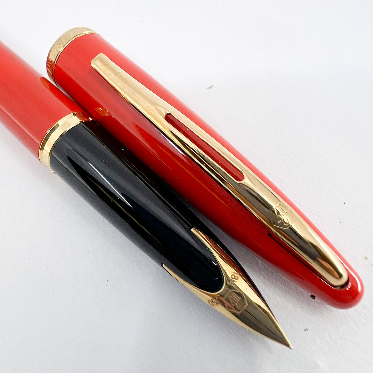 Waterman Carene  Orange Coral Lacquer Fountain Pen - Extra Fine 18kt Gold Nib