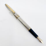 Montblanc Meisterstück Solitaire Barleycorn Sterling Silver  #144 Fountain Pen - Fine 14kt Gold Nib