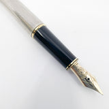Montblanc Meisterstück Solitaire Barleycorn Sterling Silver  #144 Fountain Pen - Fine 14kt Gold Nib
