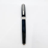 Waterman Oversized Exception Black Fountain Pen - 4-Sided Body  with 2 Sides of Charcoal Stripes -  Medium 18kt Gold Nib