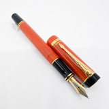 Parker International  Duofold Orange Fountain  Pen - Medium 18kt Gold Nib