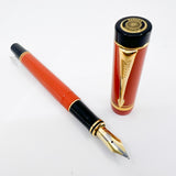 Parker International  Duofold Orange Fountain  Pen - Medium 18kt Gold Nib