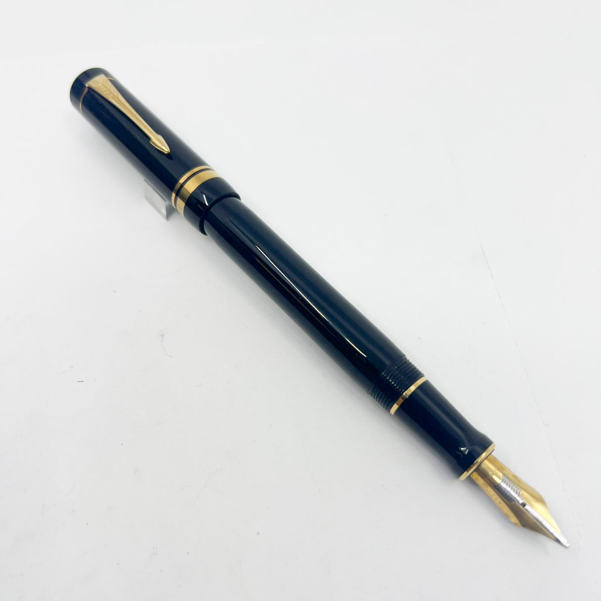 Parker Centennial (Largest Size) Black Duofold Fountain Pen  - Special Presentation Box & Contents for the 100th Anniversary of the Parker Pen Company - Medium 18kt Gold Nib