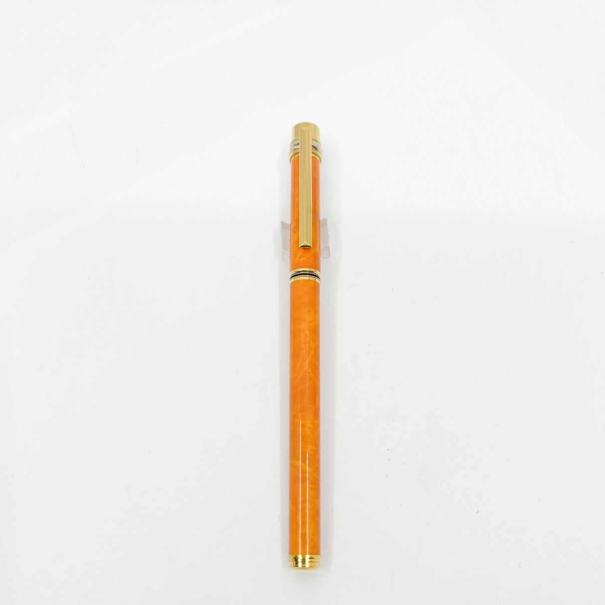 Cartier  Marbled Orange Must de Cartier Fountain Pen - Fine 18kt Gold Nib - RARE & SOUGHT AFTER!