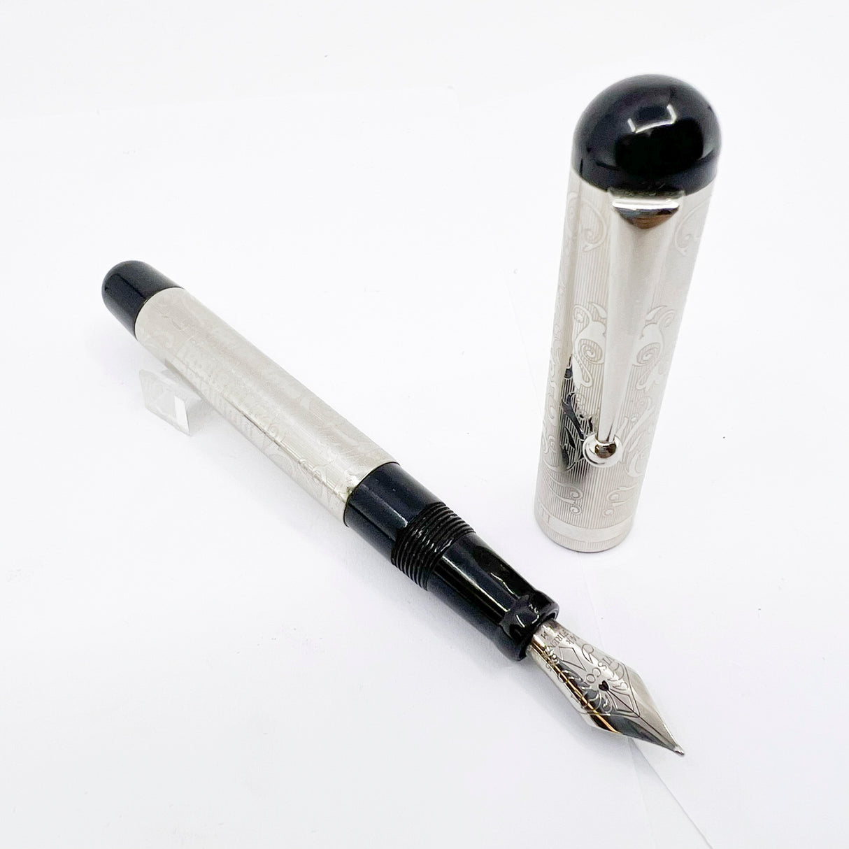 Visconti Giacomo Leopardi Sterling Silver Limited Edition Fountain Pen - Medium 14kt Gold Nib