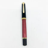 Pelikan M800 Black/Red Striped Fountain Pen - The Original! - Medium 18kt Gold Nib
