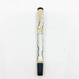 Parker Duofold International  Lustrous Pearl & Black Fountain Pen - Medium 18kt Gold Nib