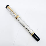 Parker Duofold International  Lustrous Pearl & Black Fountain Pen - Medium 18kt Gold Nib