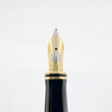 Parker Duofold International  Lustrous Pearl & Black Fountain Pen - Medium 18kt Gold Nib