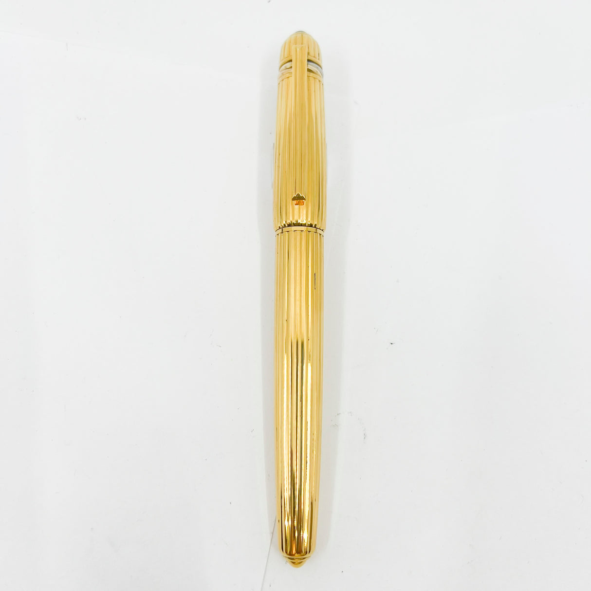 Cartier Pasha Heavy Gold-Plated Fluted Fountain Pen - Medium 18kt Gold Nib