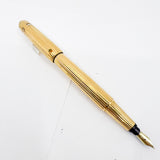 Cartier Pasha Heavy Gold-Plated Fluted Fountain Pen - Medium 18kt Gold Nib