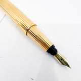 Cartier Pasha Heavy Gold-Plated Fluted Fountain Pen - Medium 18kt Gold Nib