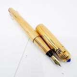 Cartier Pasha Heavy Gold-Plated Fluted Fountain Pen - Medium 18kt Gold Nib