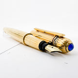 Cartier Pasha Heavy Gold-Plated Fluted Fountain Pen - Medium 18kt Gold Nib
