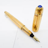 Cartier Pasha Heavy Gold-Plated Fluted Fountain Pen - Medium 18kt Gold Nib