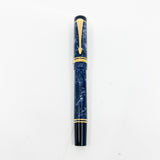 Parker Centennial (Largest Size) Duofold Blue Marble Fountain Pen - Extra Fine 18kt Gold Nib - Circa 1991