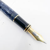 Parker Centennial (Largest Size) Duofold Blue Marble Fountain Pen - Extra Fine 18kt Gold Nib - Circa 1991