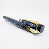 Parker Centennial (Largest Size) Duofold Blue Marble Fountain Pen - Extra Fine 18kt Gold Nib - Circa 1991