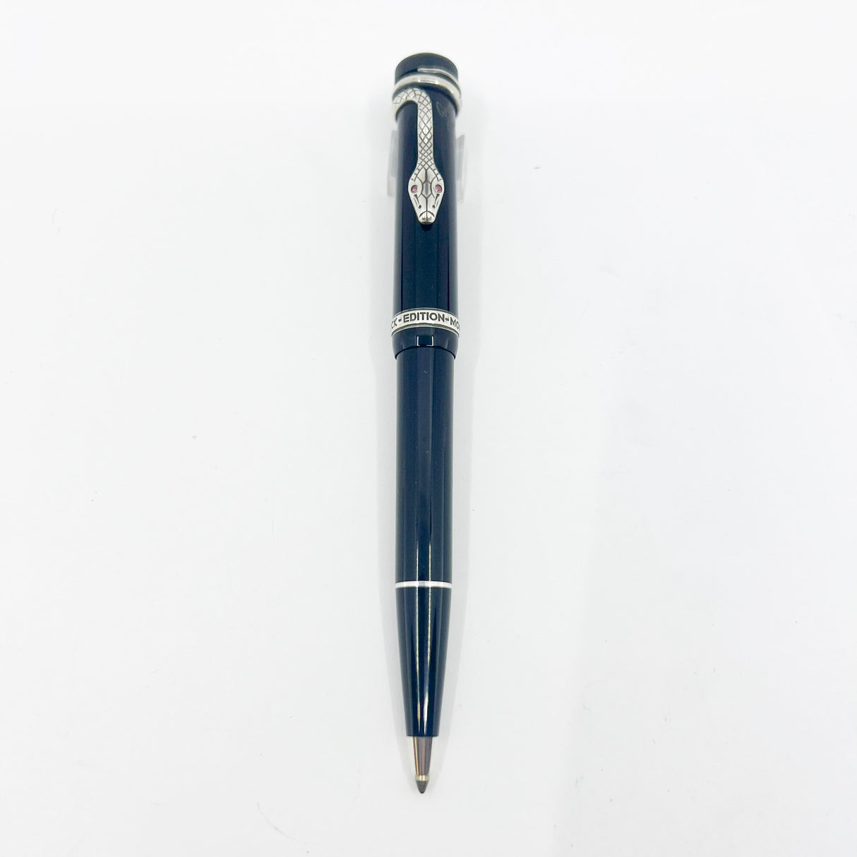 Montblanc Agatha Christie Writer Series Limited Edition Ballpoint Pen - Sterling Silver Snake Clip with Ruby Eyes