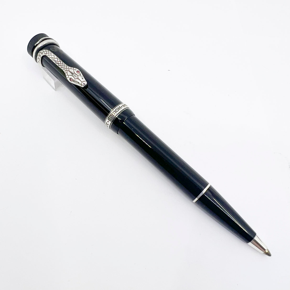 Montblanc Agatha Christie Writer Series Limited Edition Ballpoint Pen - Sterling Silver Snake Clip with Ruby Eyes