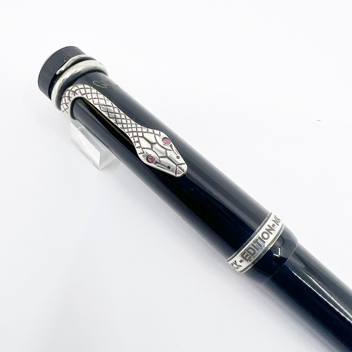 Montblanc Agatha Christie Writer Series Limited Edition Ballpoint Pen - Sterling Silver Snake Clip with Ruby Eyes