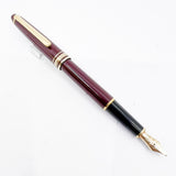 Montblanc #144 Bordeaux Resin Fountain Pen - Fine 14kt Gold Nib
