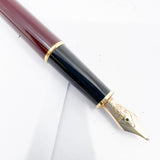 Montblanc #144 Bordeaux Resin Fountain Pen - Fine 14kt Gold Nib