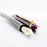 Montblanc #144 Bordeaux Resin Fountain Pen - Fine 14kt Gold Nib
