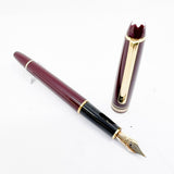 Montblanc #144 Bordeaux Resin Fountain Pen - Fine 14kt Gold Nib