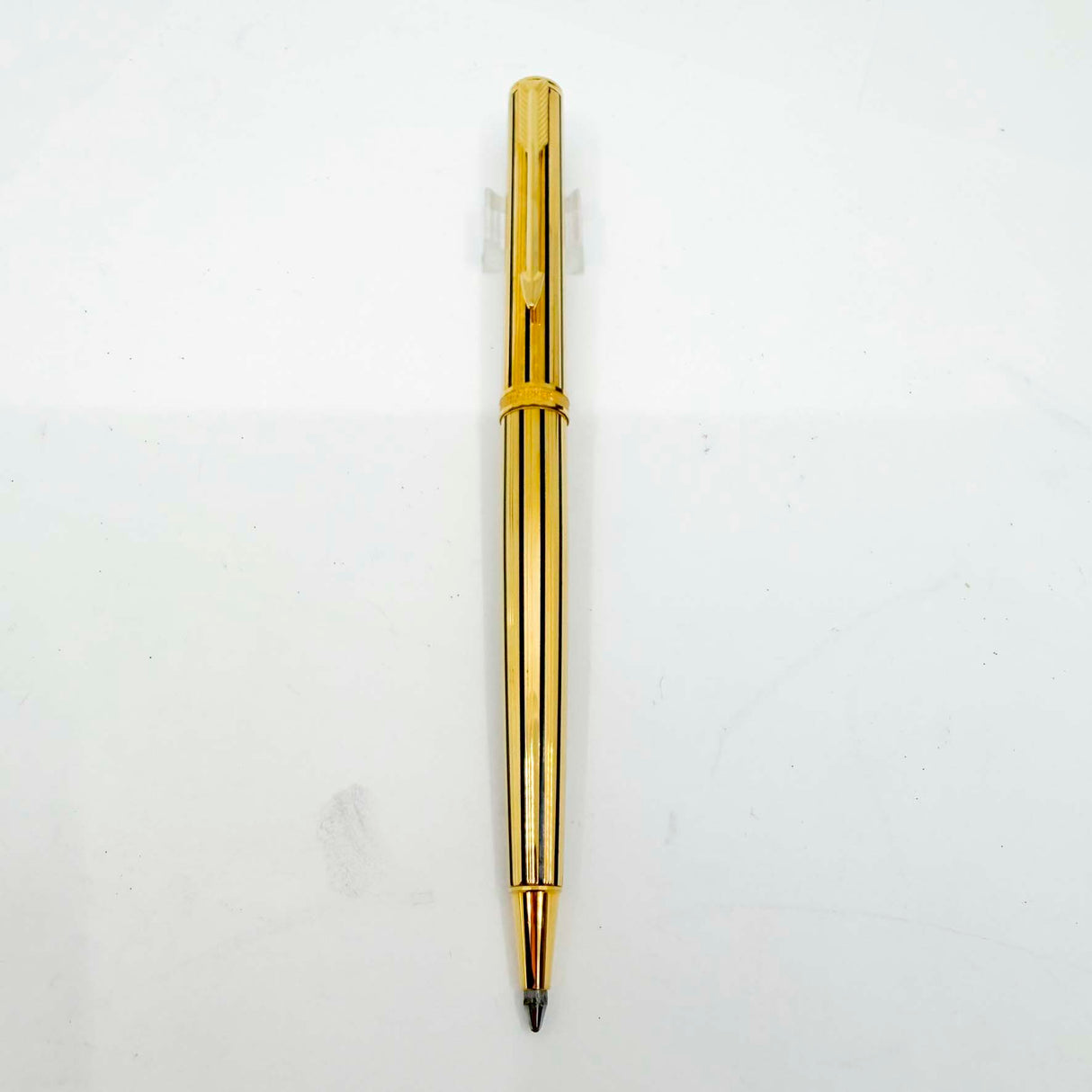Parker Premier "Athenes" Gold-Plated/Black Lacquered Lines Ballpoint  Pen - Circa 1980's