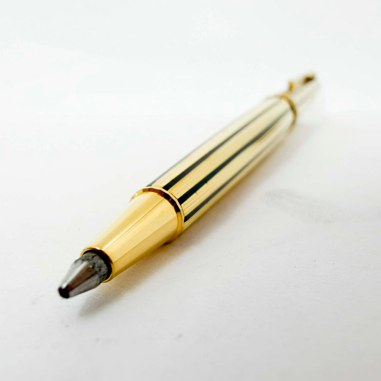 Parker Premier "Athenes" Gold-Plated/Black Lacquered Lines Ballpoint  Pen - Circa 1980's