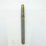 Parker Premier Sterling Silver Cisele Cross Hatch  Fountain  Pen - Circa 1980's - Medium 18kt Gold Nib