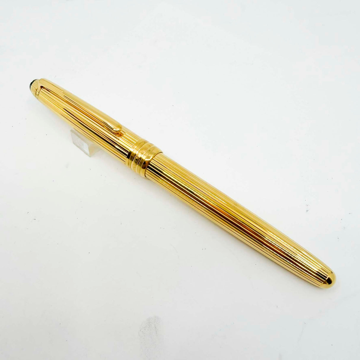 Montblanc Solitaire Gold Vermeil Striped Classique #144 Fountain Pen - Medium 18kt Gold Nib