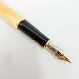 Montblanc Solitaire Gold Vermeil Striped Classique #144 Fountain Pen - Medium 18kt Gold Nib