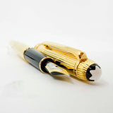 Montblanc Solitaire Gold Vermeil Striped Classique #144 Fountain Pen - Medium 18kt Gold Nib