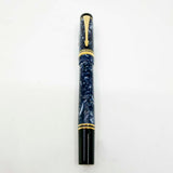 Parker International Duofold Blue Marble Fountain Pen - Fine 18kt Gold Nib
