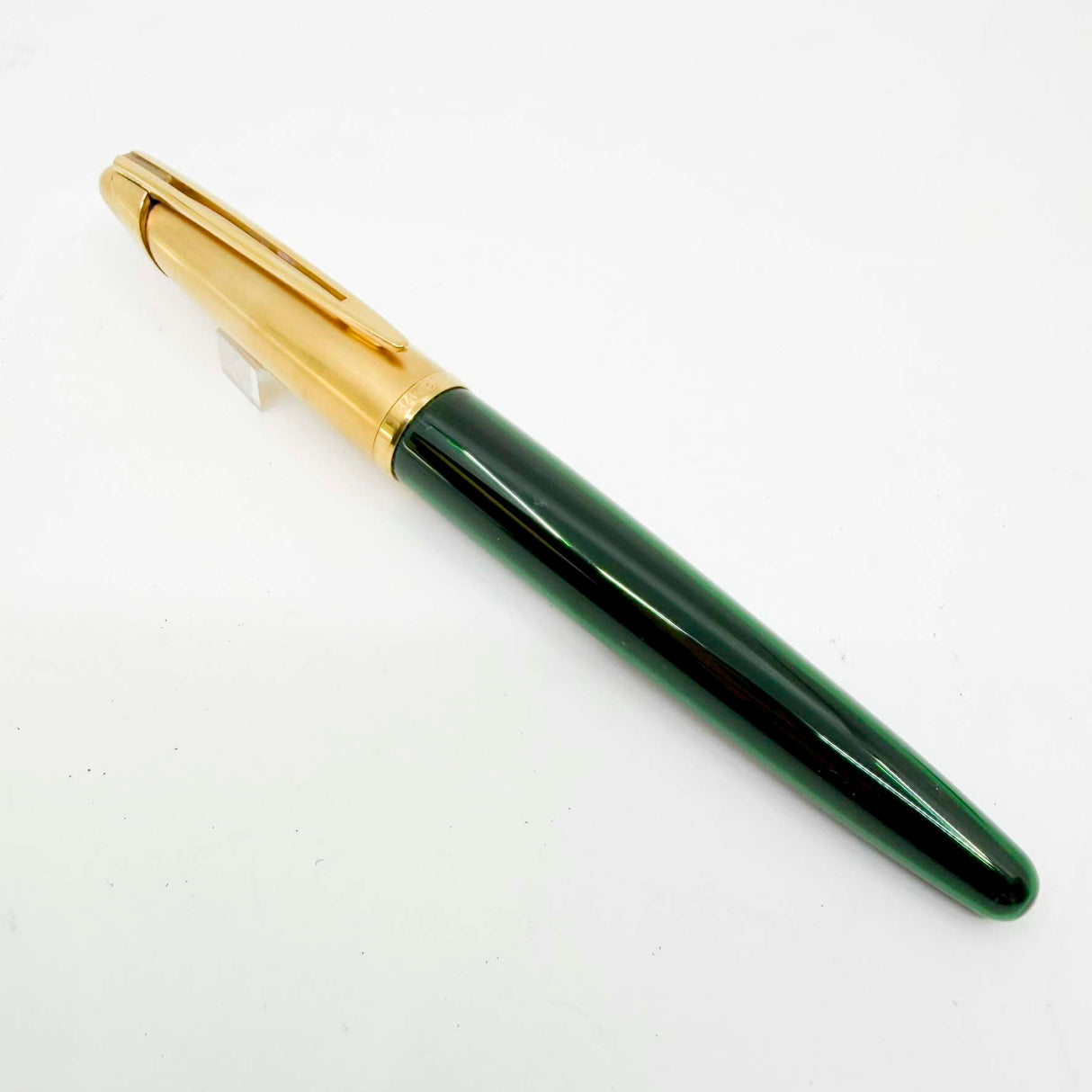 Waterman Edson Green Translucent Fountain Pen - Broad 18kt Gold Nib - Scarce!