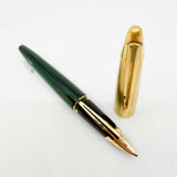 Waterman Edson Green Translucent Fountain Pen - Broad 18kt Gold Nib - Scarce!