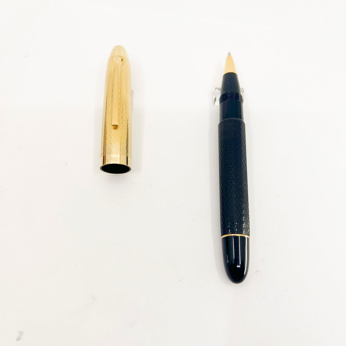 OMAS S2001 Ogiva  Rollerball - Gold Vermeil Cap & Black Guilloched Barrel