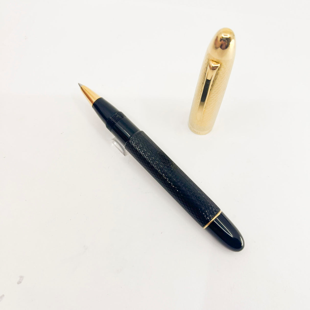 OMAS S2001 Ogiva  Rollerball - Gold Vermeil Cap & Black Guilloched Barrel
