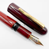 Danitrio Tami-Nuri Red  Urushi  Hand Painted Lacqueron Mikado Over-Sized Fountain Pen  - Fine 18kt Gold Nib