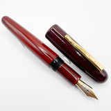 Danitrio Tami-Nuri Red  Urushi  Hand Painted Lacqueron Mikado Over-Sized Fountain Pen  - Fine 18kt Gold Nib