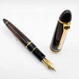 Tsuge (Made by Sailor) Large 1911 Rosewood Ebonite Fountain Pen -  Fine 21kt Gold Nib - RARE!